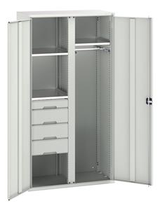 Bott Verso Basic Tool Cupboards Cupboard with shelves Verso 1050x550x2000H Partn Cupboard 4 Drawer 3 Shelf 1 Rail